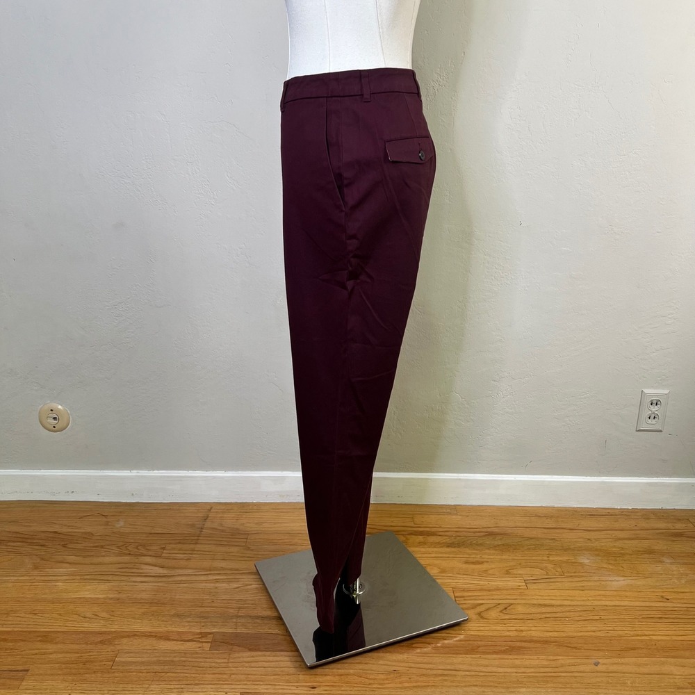 Wildfang The Essential Trouser Size 4 Merlot Purple NEW Chino Work Pants - Picture 2 of 11